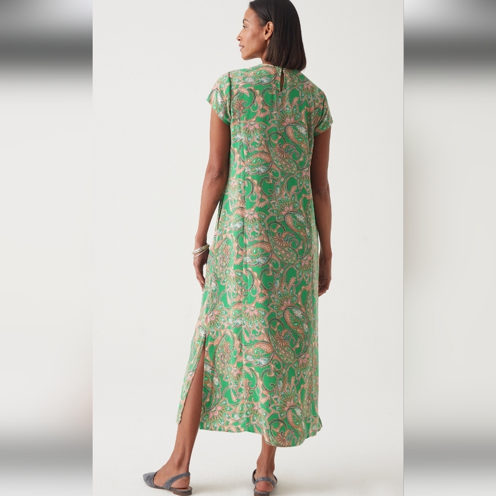 J JILL Green Paisley Maxi Dress - Picture 7 of 10